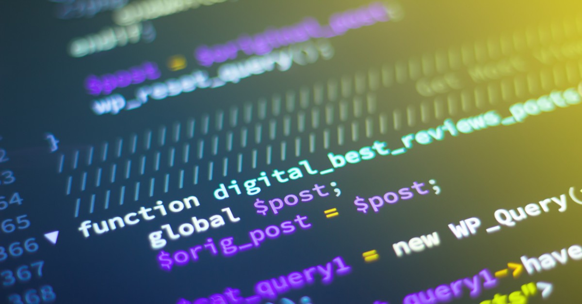 Words in different colors on a computer screen.