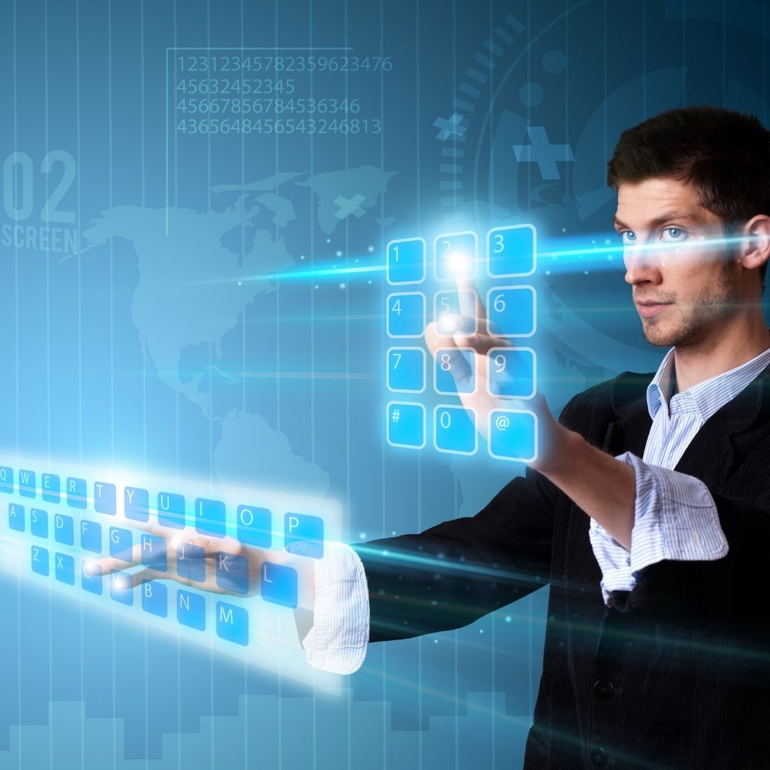 Image of man working on a screen