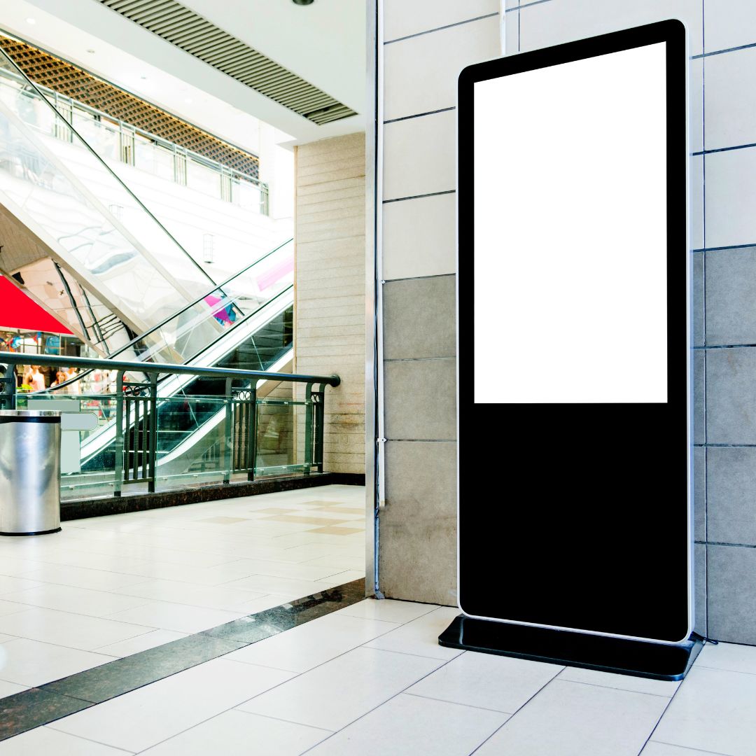 standing kiosk in the mall
