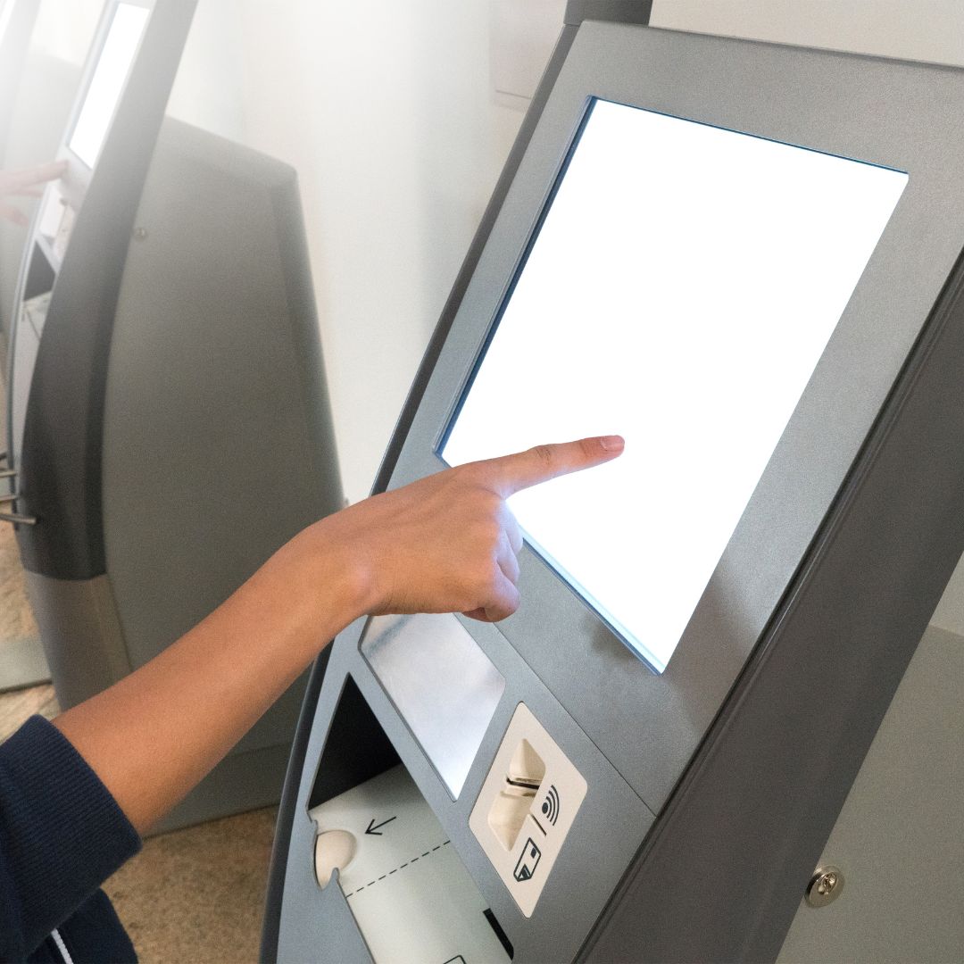 customer using kiosk