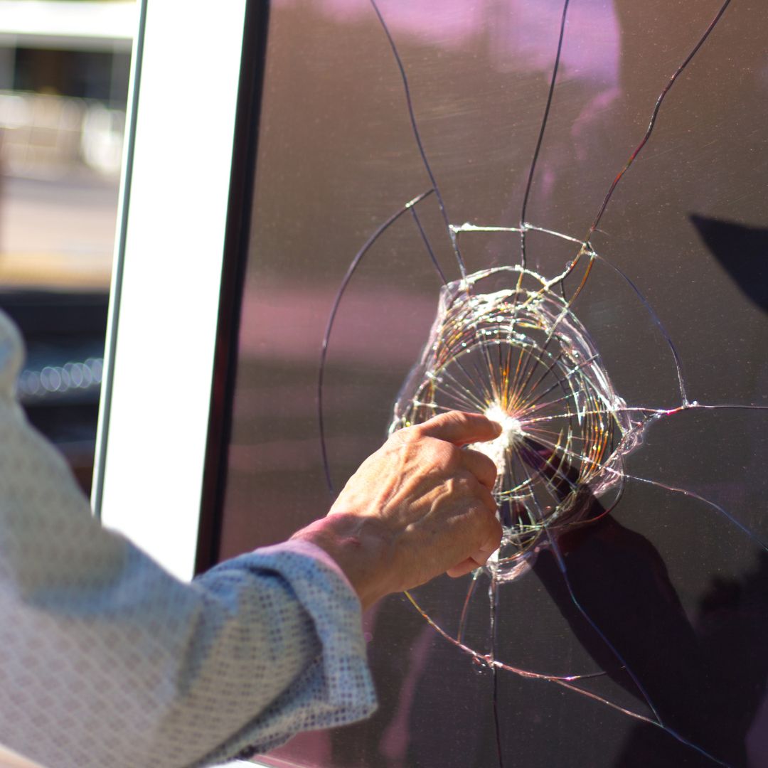 Cracked kiosk screen