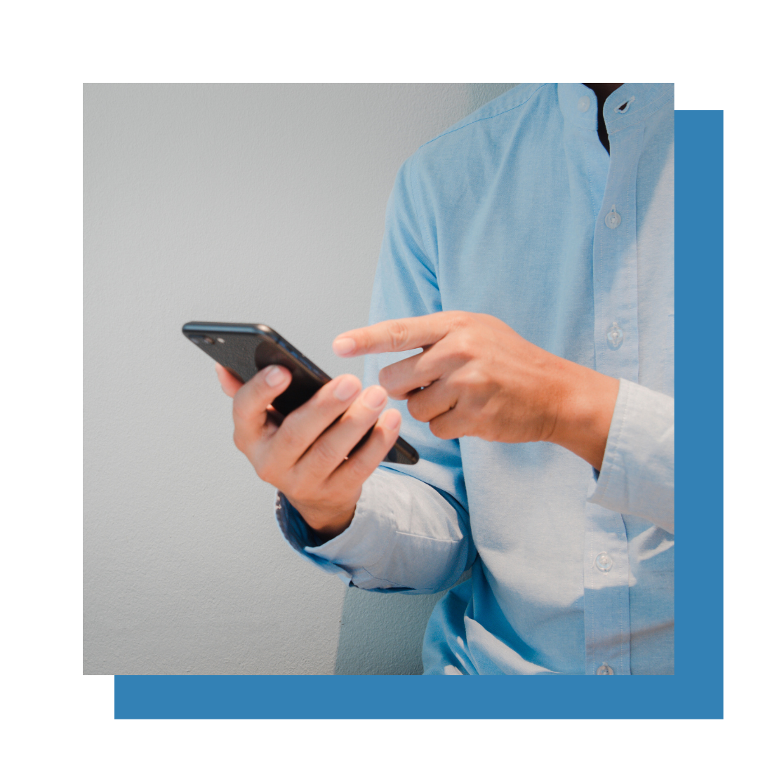 A person using a smartphone