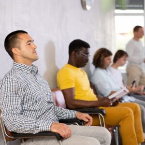 Patients in a waiting room
