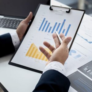 Business people reviewing charts