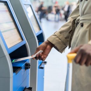Using an airport kiosk